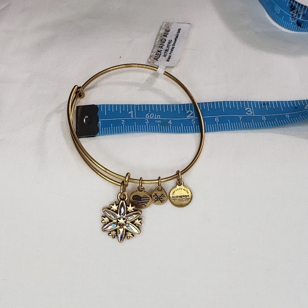 Alex and Ani Snowflake charm bangle bracelet. New with tag.